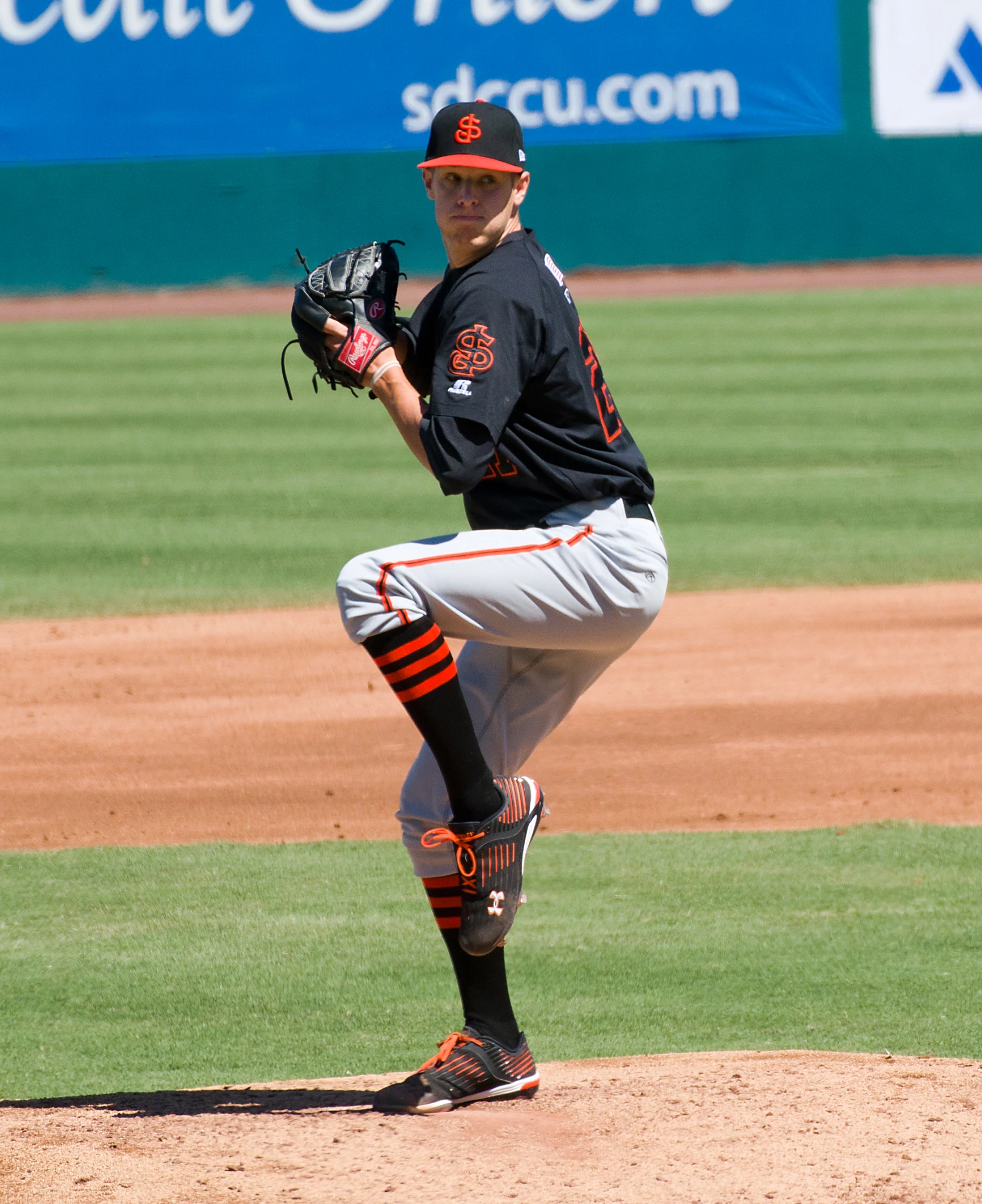 a baseball player about to throw a ball during a game