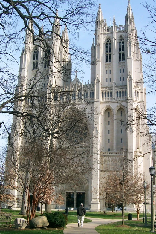 the large cathedral is built into the building