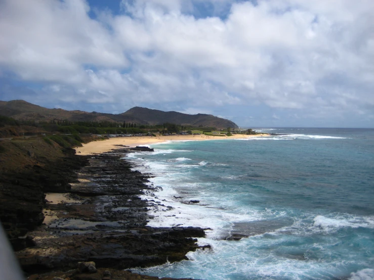 view of coastline looking down on a beach