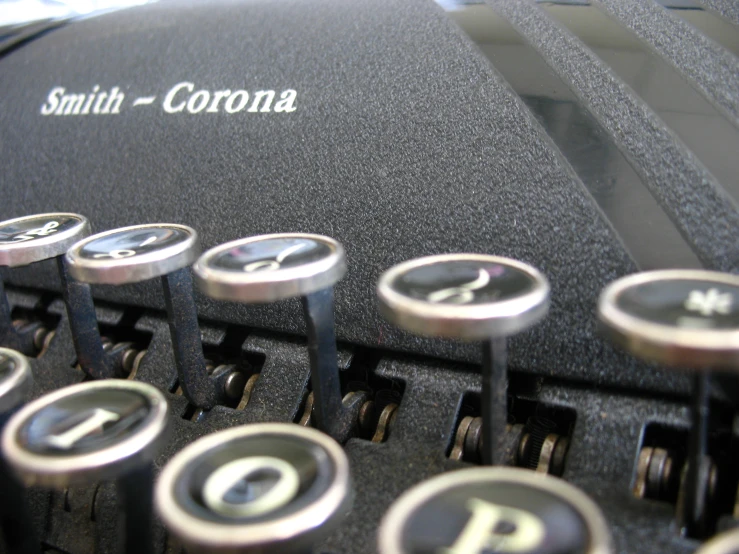 closeup view of old fashioned manual typewriter