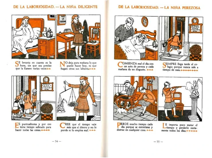 the spanish version of an orange and white book