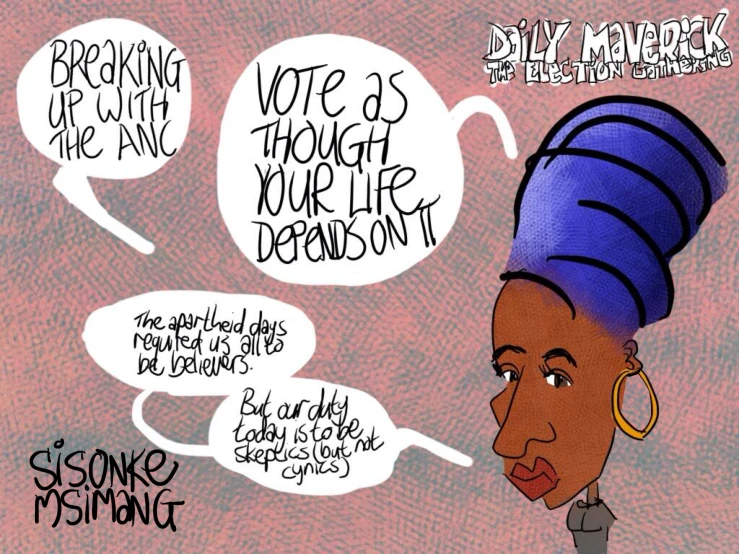 some cartooned pictures of a black woman