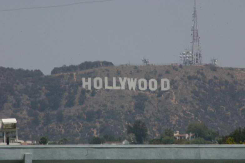 a billboard for hollywood, written over a mountain