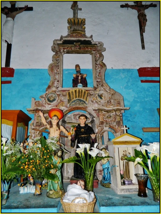 statue on display in room in house setting