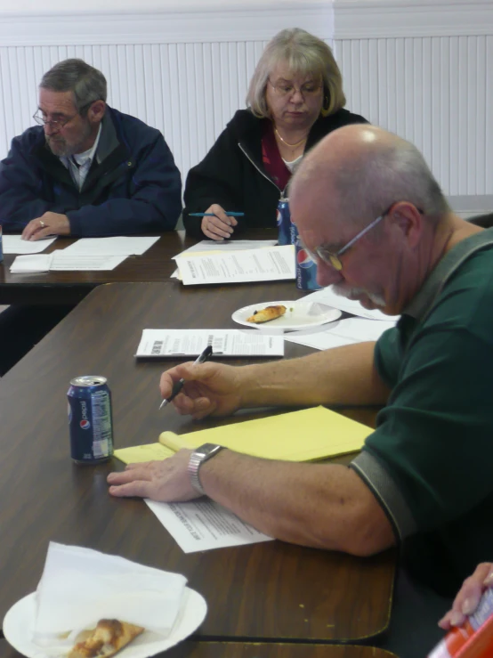 group of people working in a business meeting