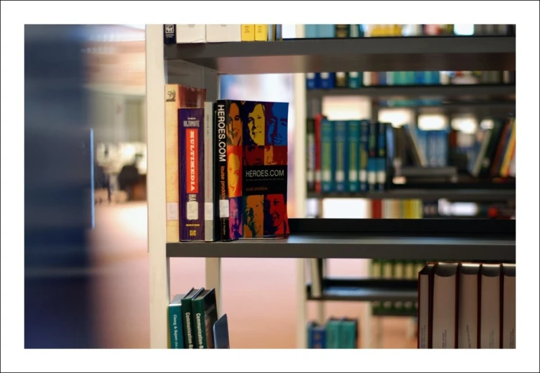 a row of books on a shelf in a liry