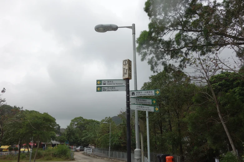 a few street signs that are on a light pole