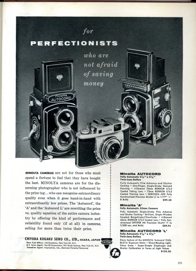 an advertit for the reflexionists cameras