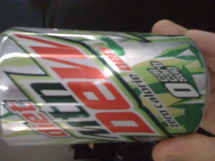 a close up of a can of mountain dew