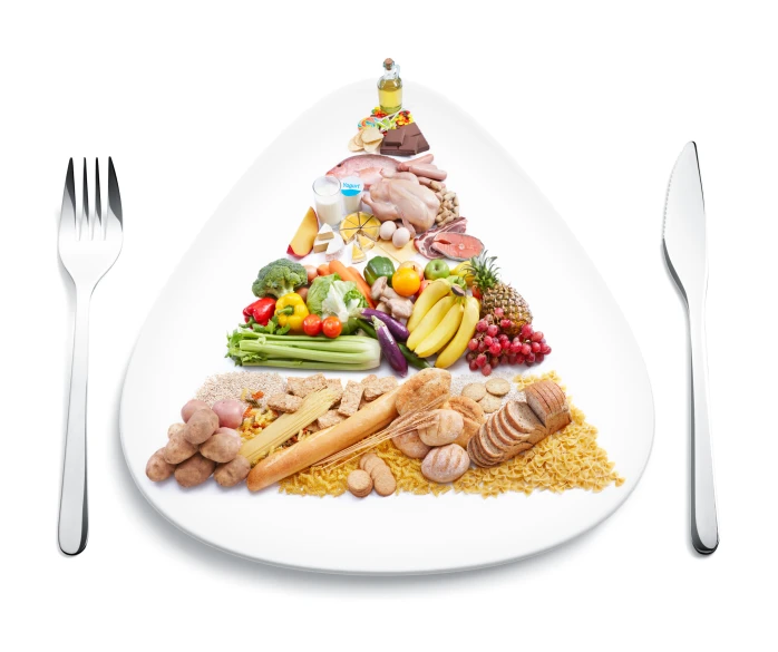 there is a triangle of food on top of a plate