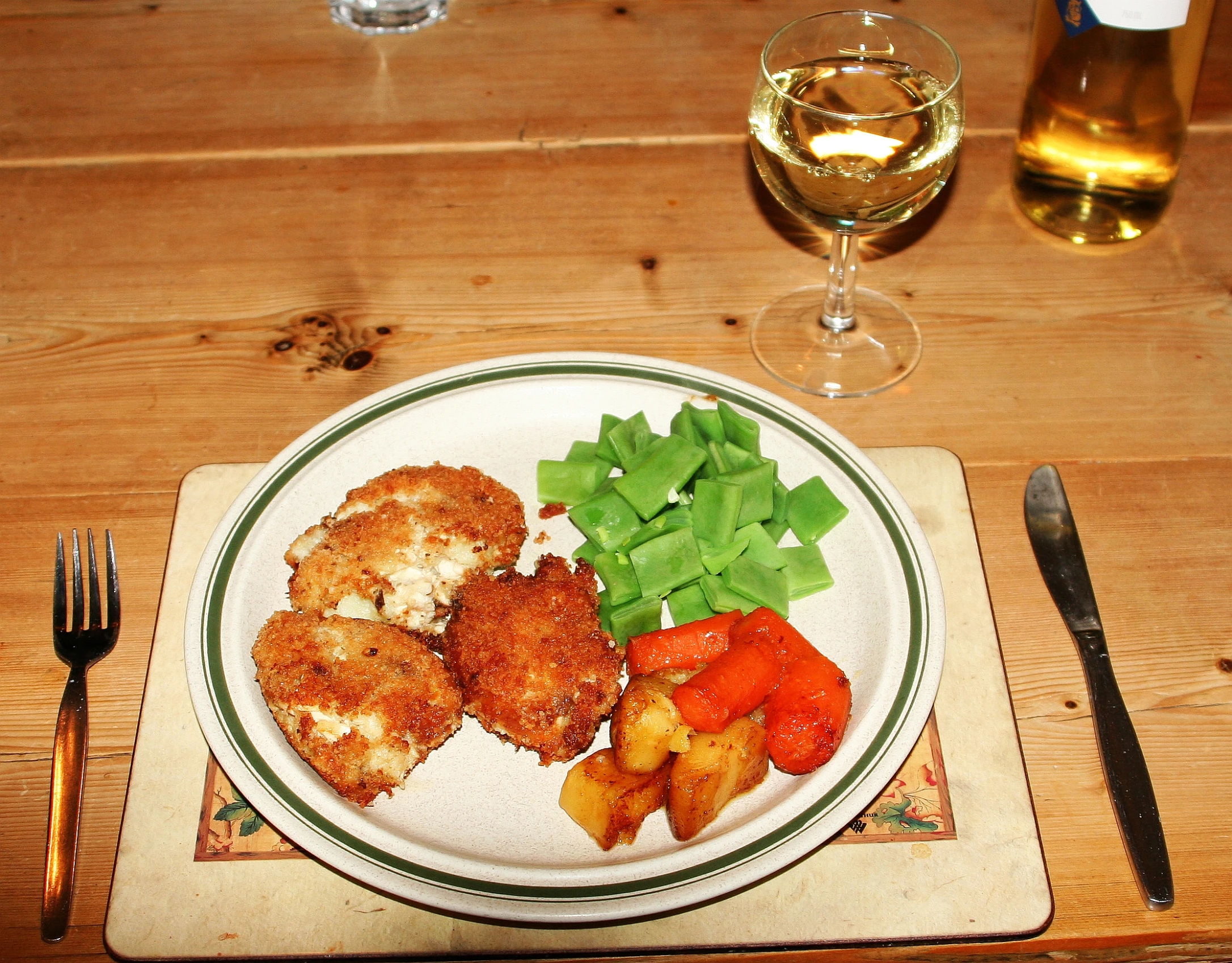 a plate of food that is on a table