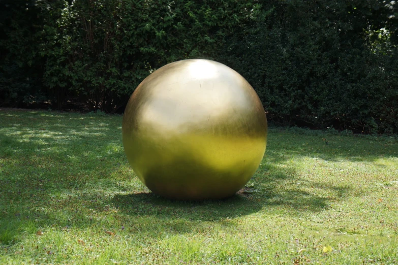 an outdoor sculpture sits in the middle of a yard