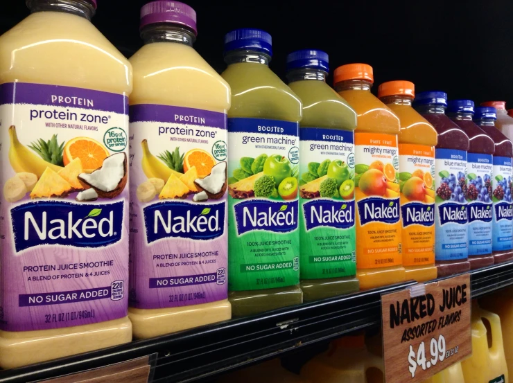 an image of several juice bottles of 