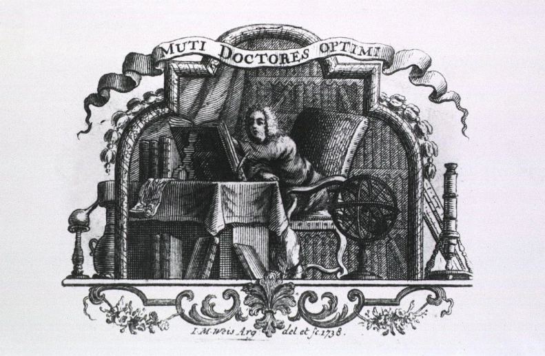 a black and white drawing of a man on an old fashioned printer