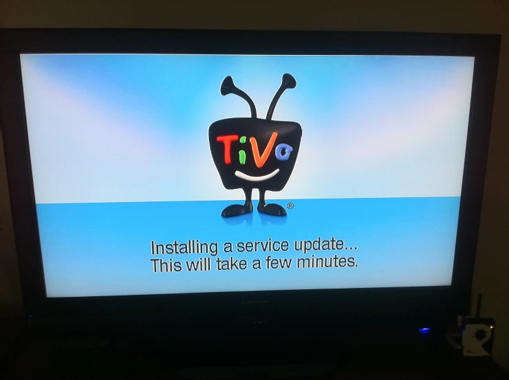 the television has an ad for t v on it