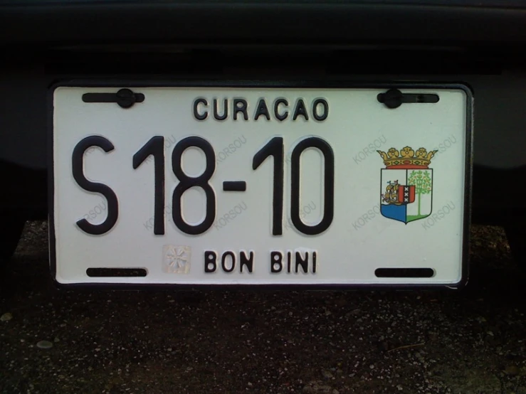 a license plate for the city of curaco