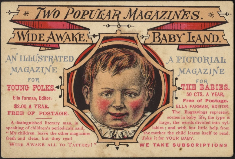 a po of a child's face inside a magazine