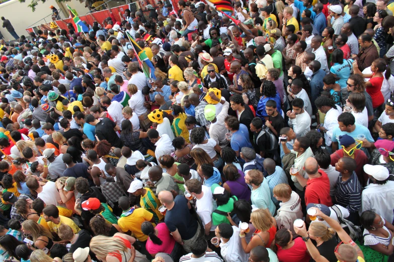 a crowd of people who are walking around