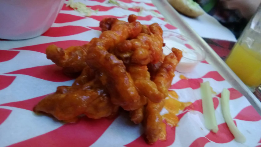 some food is laying on top of a table