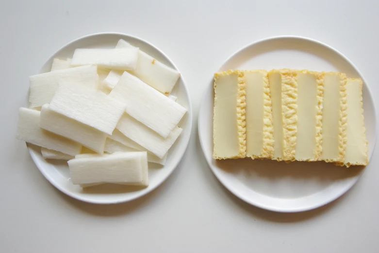 slices of cake and marshmallows on a plate