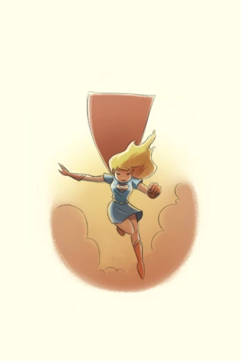 a woman running through the sand next to a small kite
