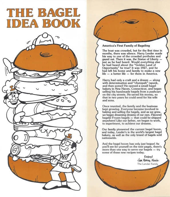 a page of the bagel idea book in the pages of an article