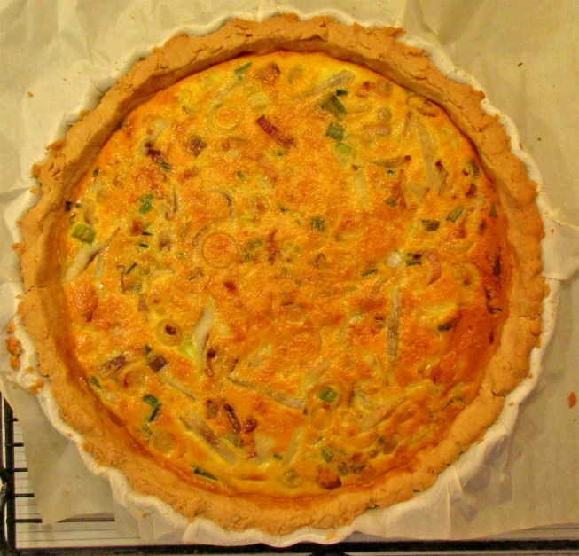 this is a quiche in the pizza pan