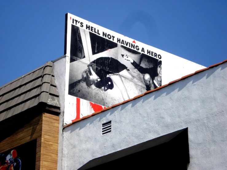 a sign that is above a building