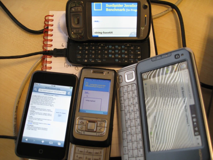 the electronic devices are next to each other on the table