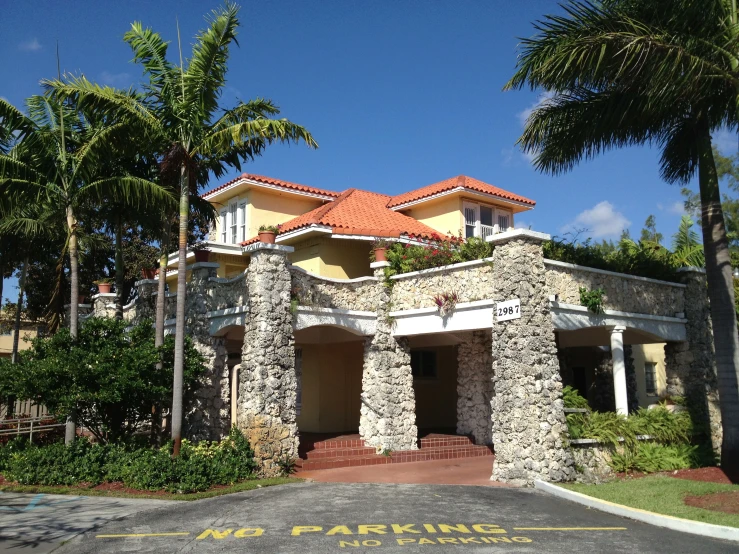 a house that has some stone on the front