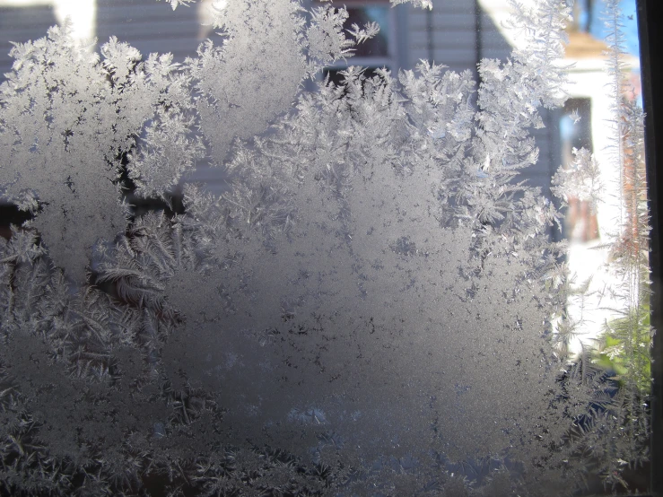 this is ice on the window glass outside