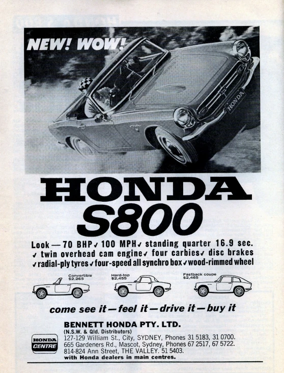 an advertit for the new honda s90