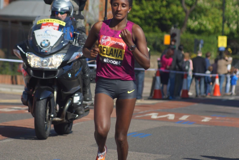 a woman that is walking in the street