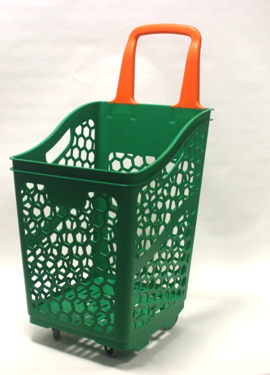 the large plastic shopping basket is shown on white