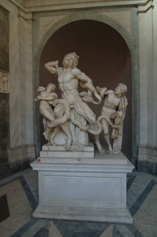 an old statue shows the four main men of ancient age