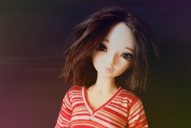 a po of a female doll with large eyes