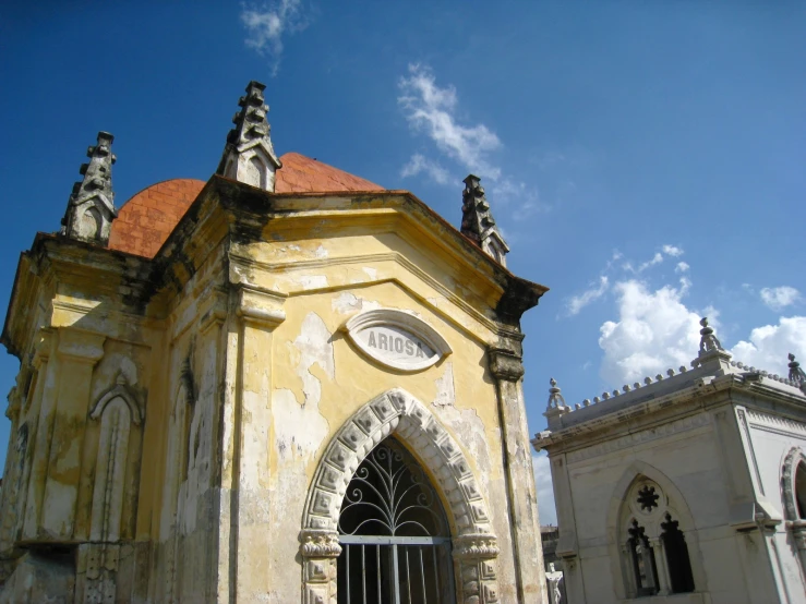 a very pretty old church with lots of stone architecture