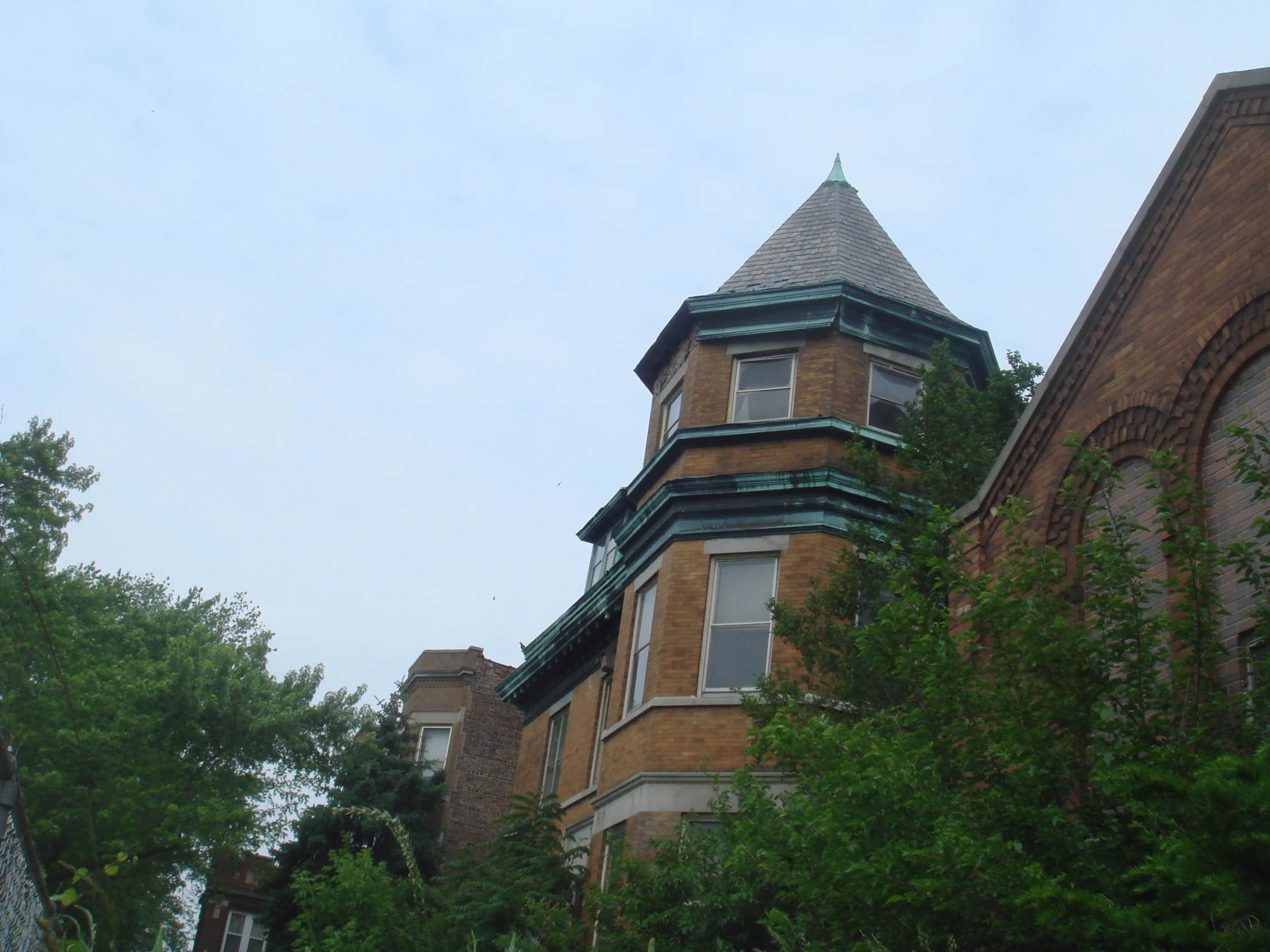 there is a clock tower on top of the building