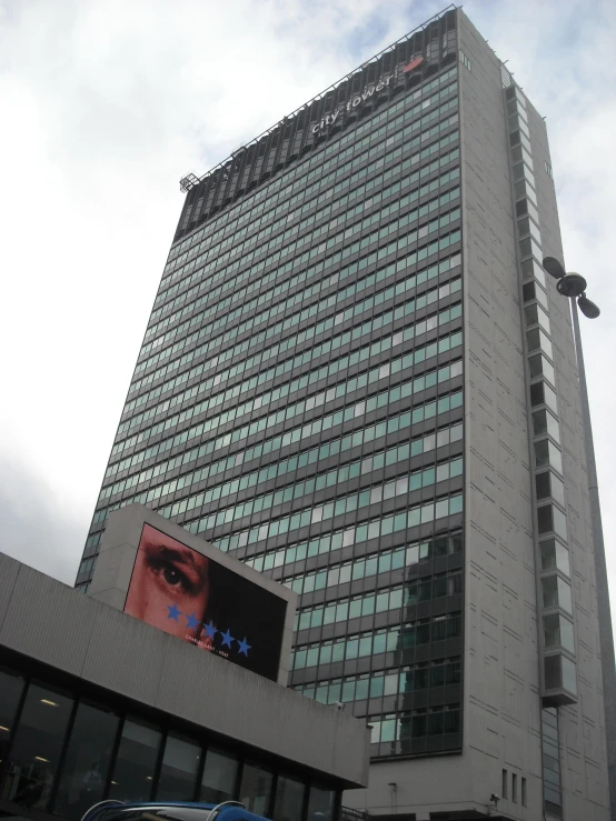 a large building is shown on the corner