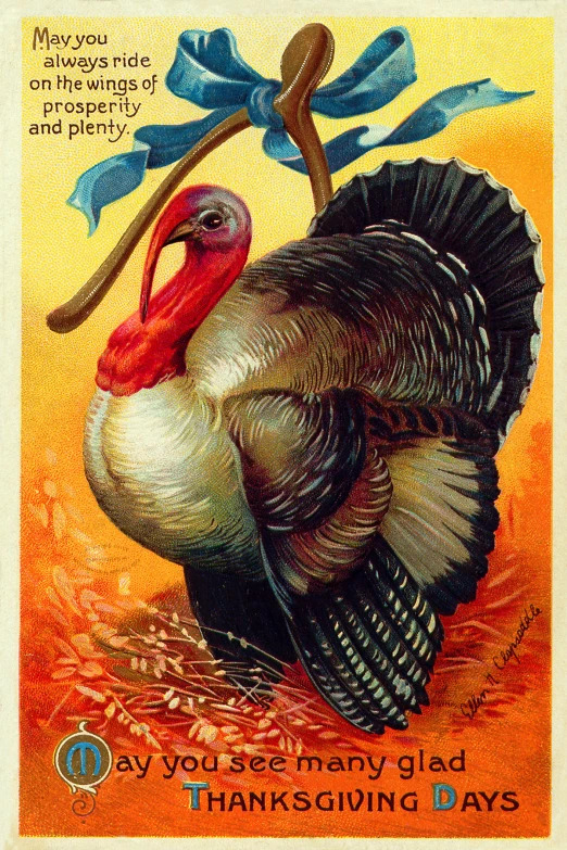 this is an old thanksgiving card for a man