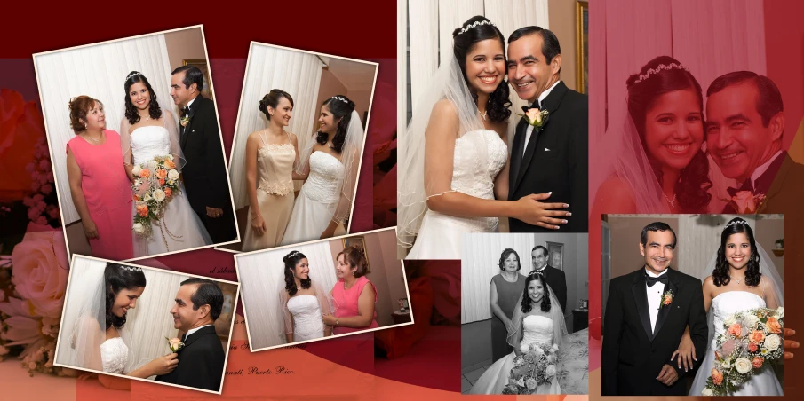 a collage of pos from a wedding with bride and groom