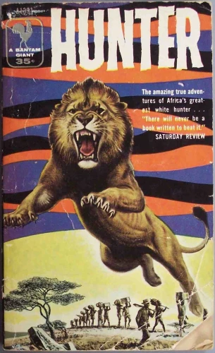 the cover to a book with an image of a lion attacking another creature