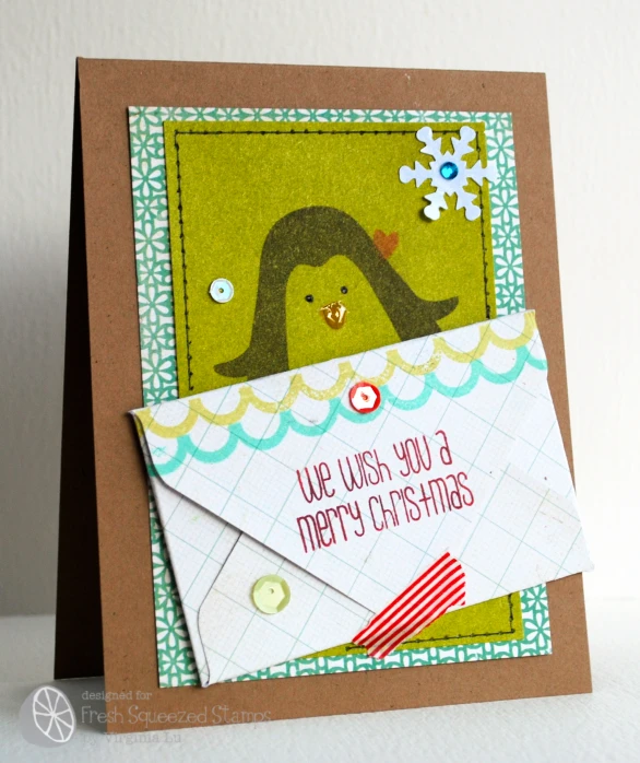 a small card with a envelope attached to it