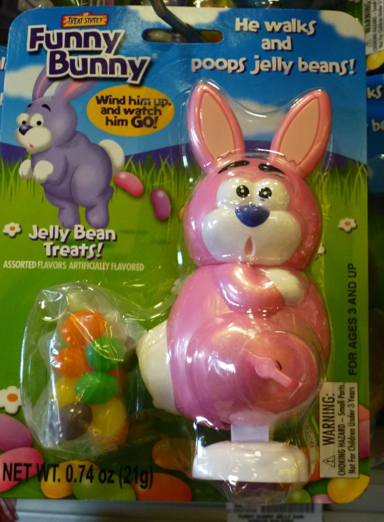 bunny rabbit figure toy sitting in front of its package