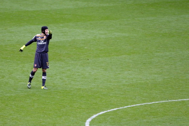 a person with a glove on standing in the grass