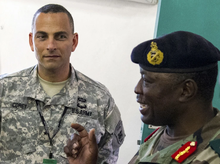 a military man talking to another military man