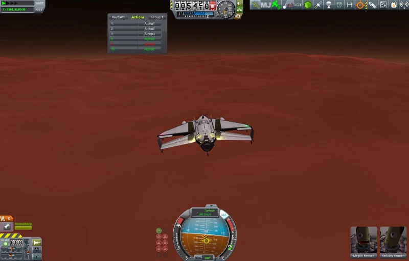 an airplane in a virtual red - themed space setting