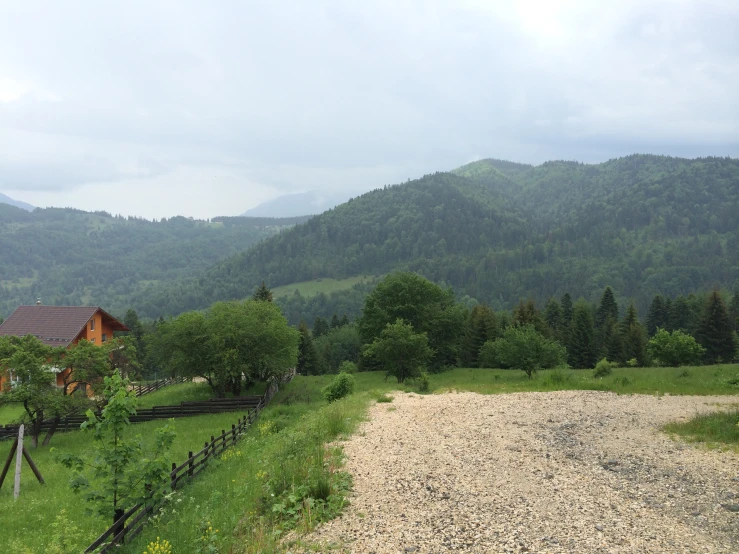 this rural landscape is near the mountains