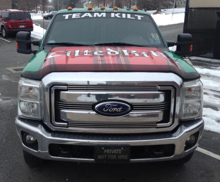 this is the front view of a pickup truck