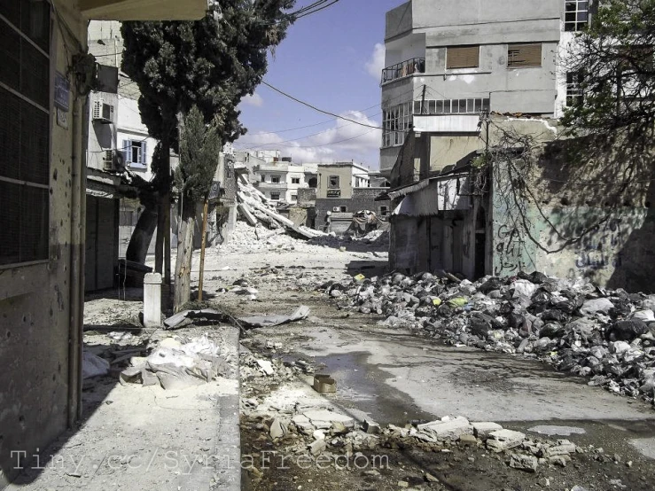 this is a street in an abandoned city